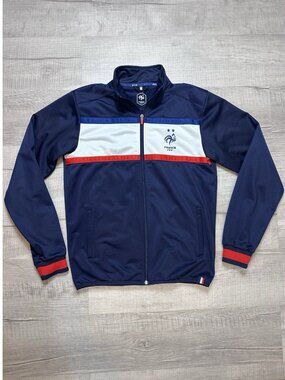 French Football Federation FFF Track Jacket Mens Sz Medium Soccer Futbal France